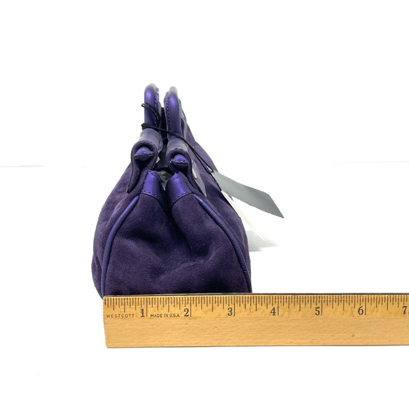 DONALD J. PLINER dark plum suede baguette bag, made in Italy, NWT - Picture 10 of 12